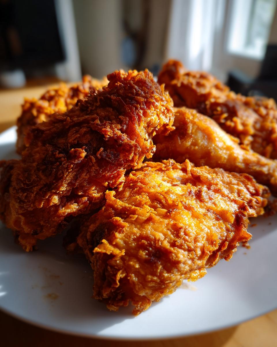Close-up of golden-brown, crispy fried chicken pieces, perfect for quick Deep Fry Recipes.